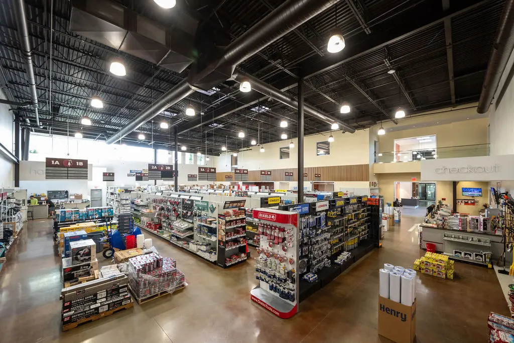 Aerial view of the Golden State Lumber Concord hardware store