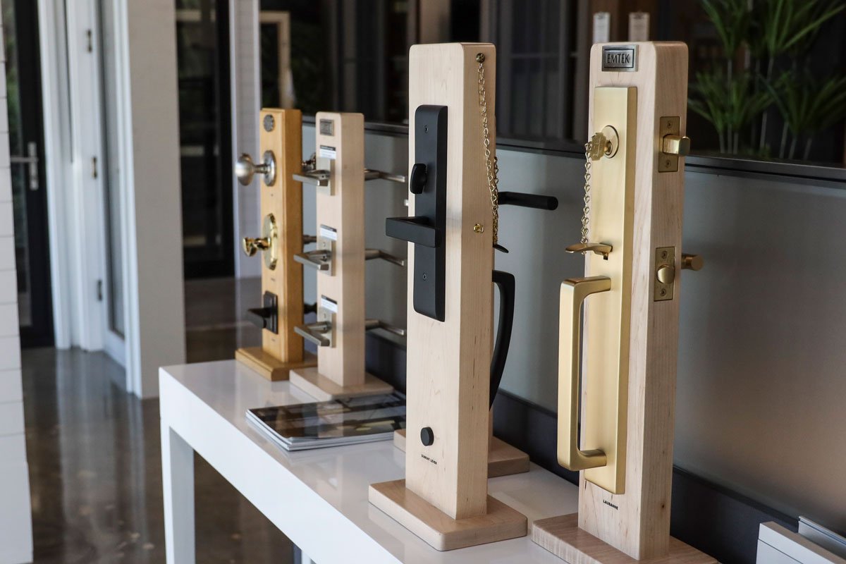 Door hardware display at GSL Santa Rosa Showroom