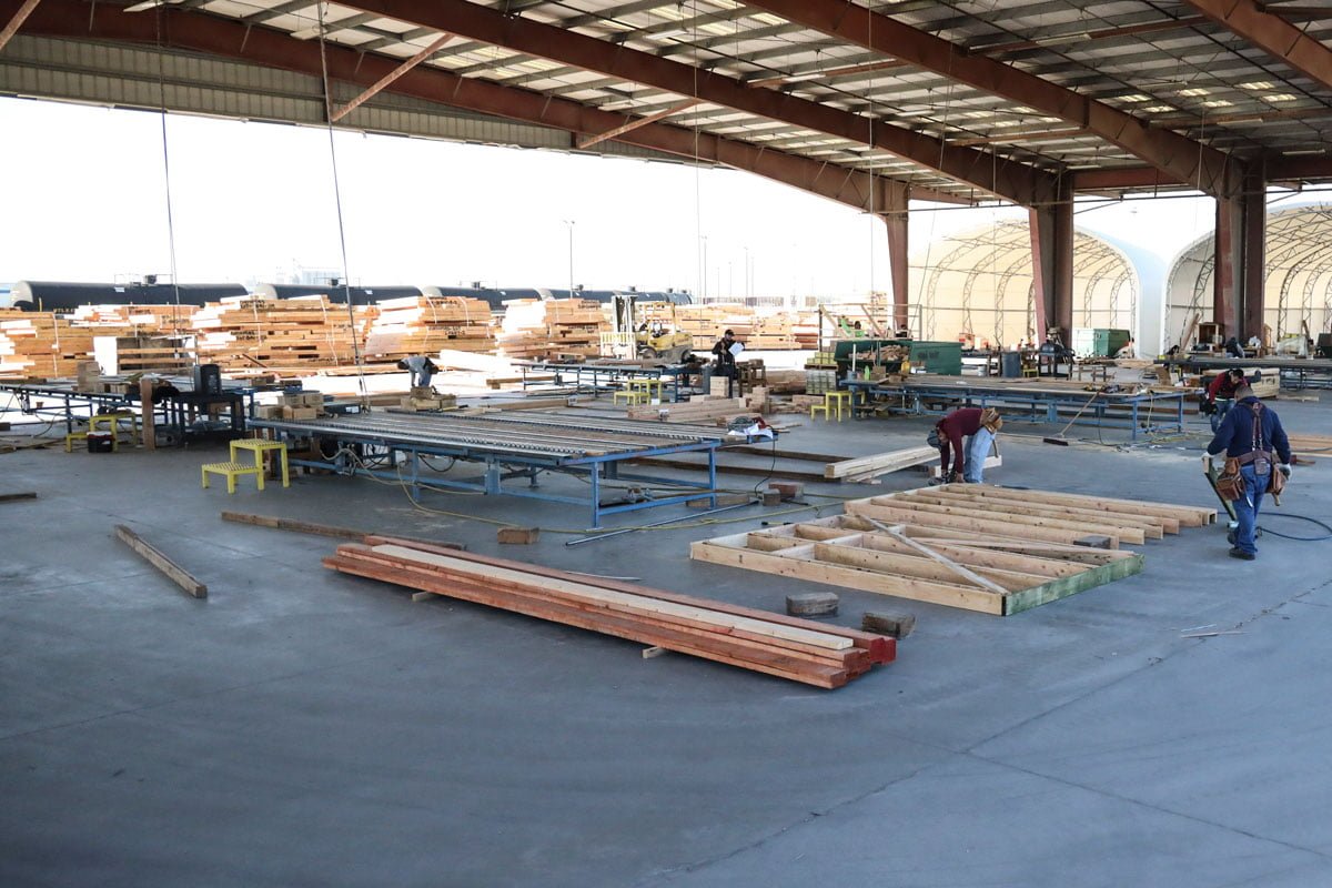 Staff working on custom framing at GSL Stockton