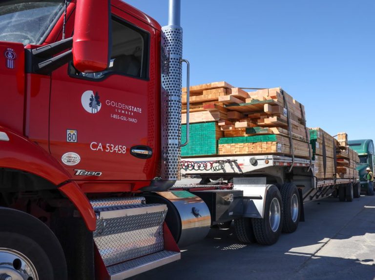 GSL truck leaving for a delivery at GSL Stockton