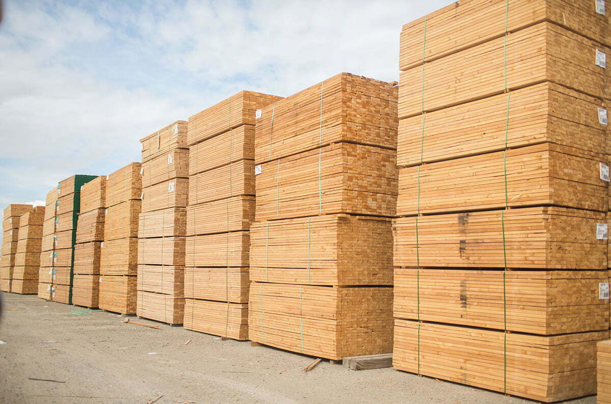 Stacks of lumber at Golden State lumberyard