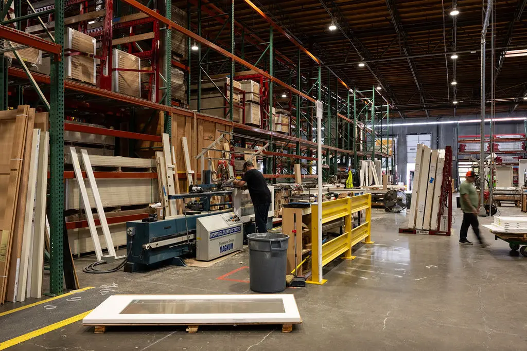 Employees packing doors at Golden State Richmond