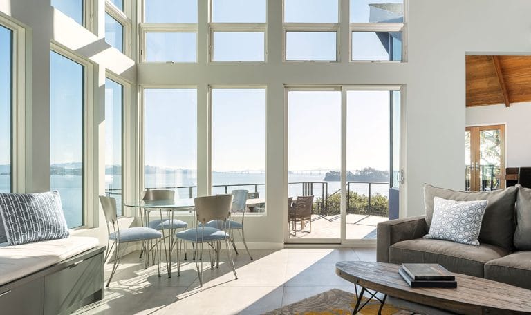 Marvin Ultimate Bayview Project living room with floor to ceiling windows