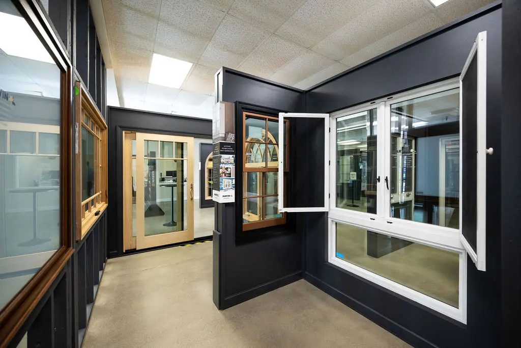 Door and window displays at Golden State Lumber Sacramento Showroom