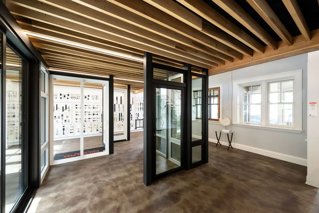 Golden State Lumber San Francisco showroom Milgard doors display