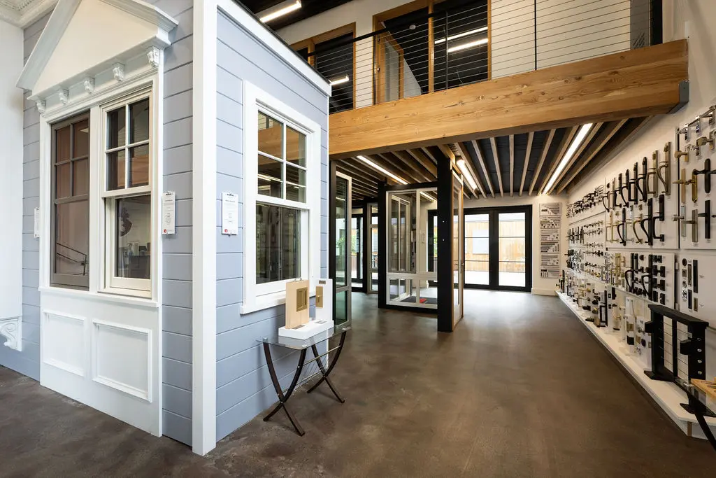 Windows, siding and hardware displays at Golden State Lumber San Francisco showroom