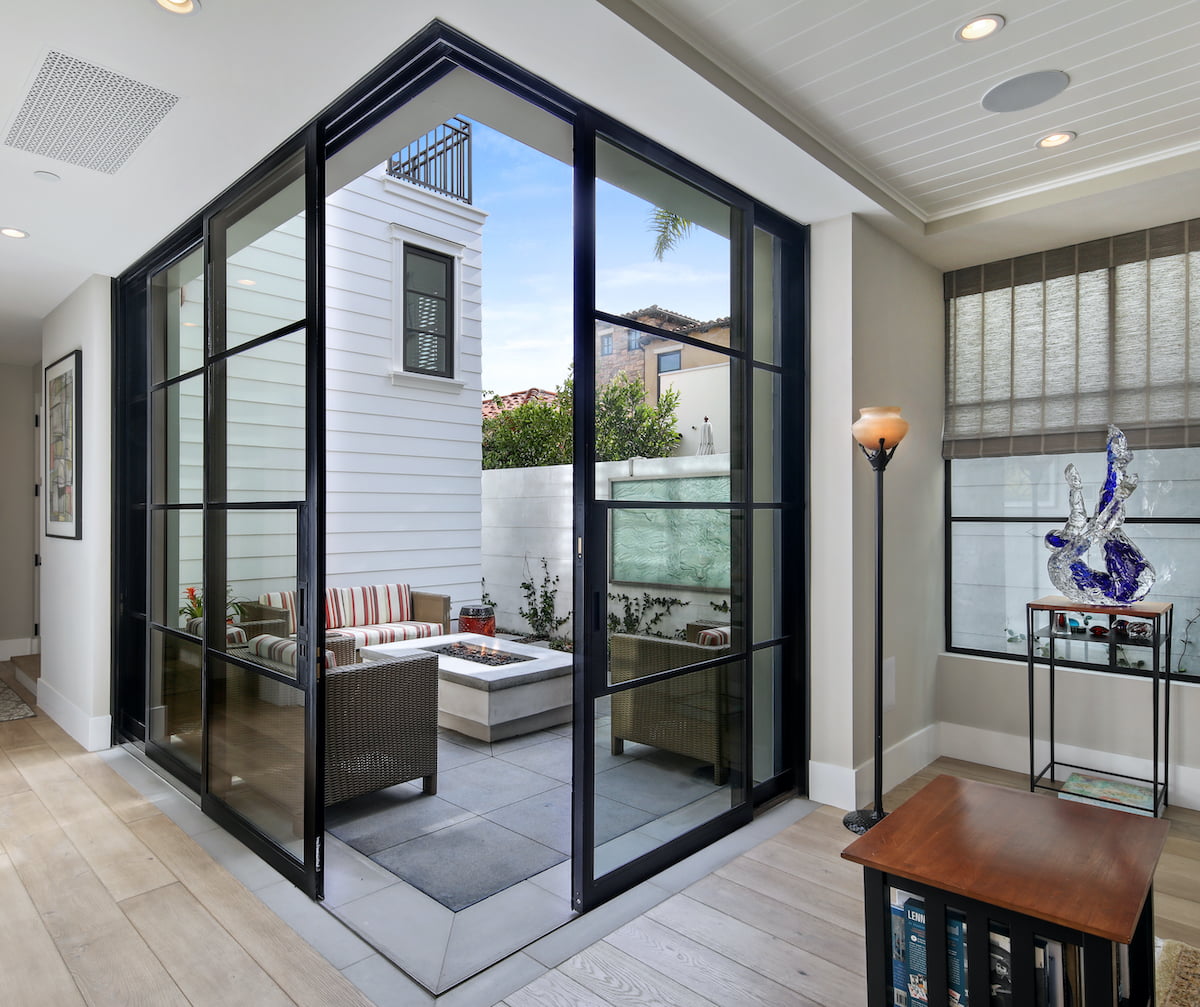 Euroline sliding glass door partially open