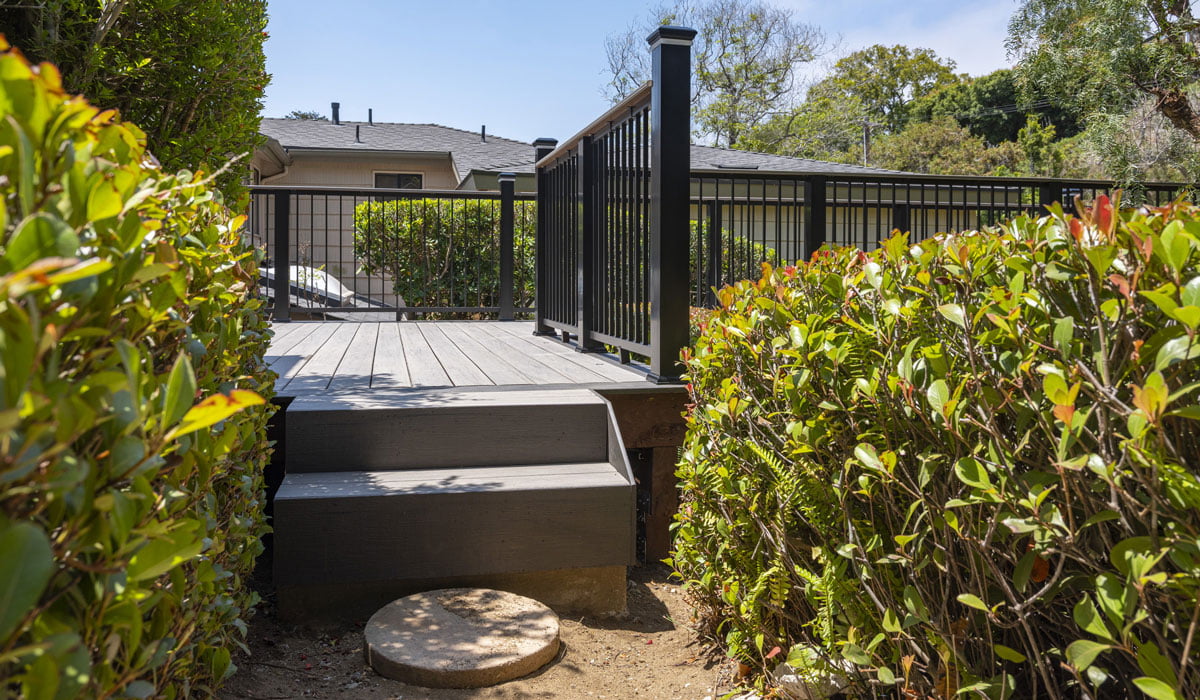 TimberTech Ashwood Espresso Legacy Collection PRO Decking stairs closeup