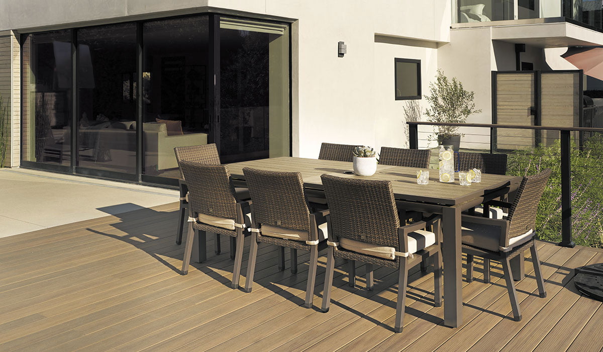 TimberTech Tigerwood Legacy Collection Decking patio dining table