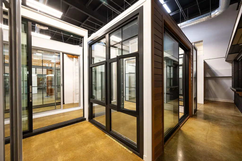 Golden State Lumber San Rafael showroom patio door and siding display