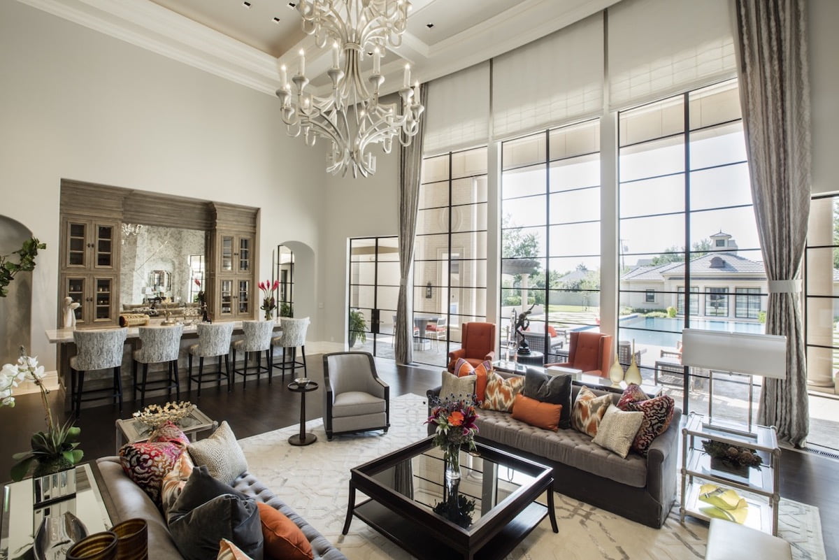 modern living space with Euroline windows