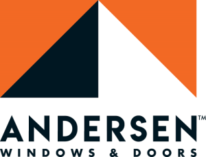 Andersen Windows and Doors stacked logo in color with transparent background