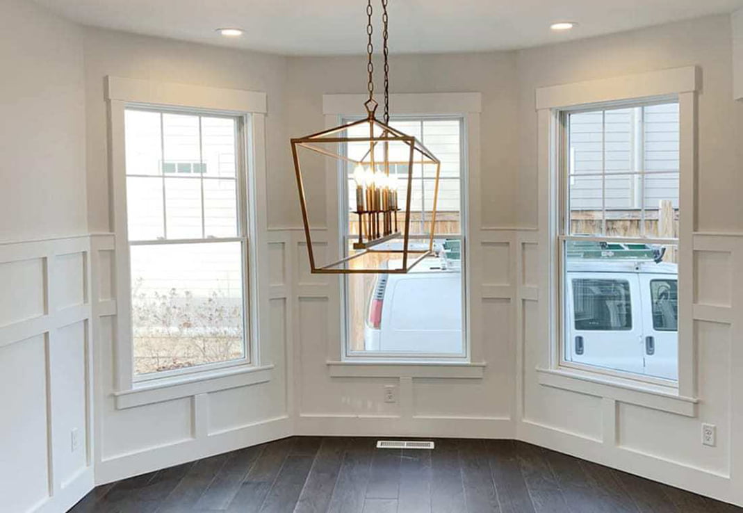 Dining room wainscoting with WindsorONE Interior Moulding and Trim