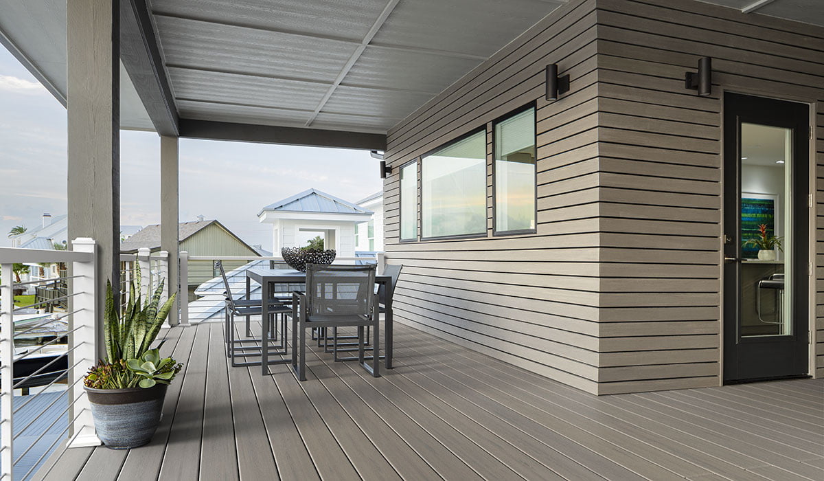 Azek Exteriors Cladding Coastline balcony dining table