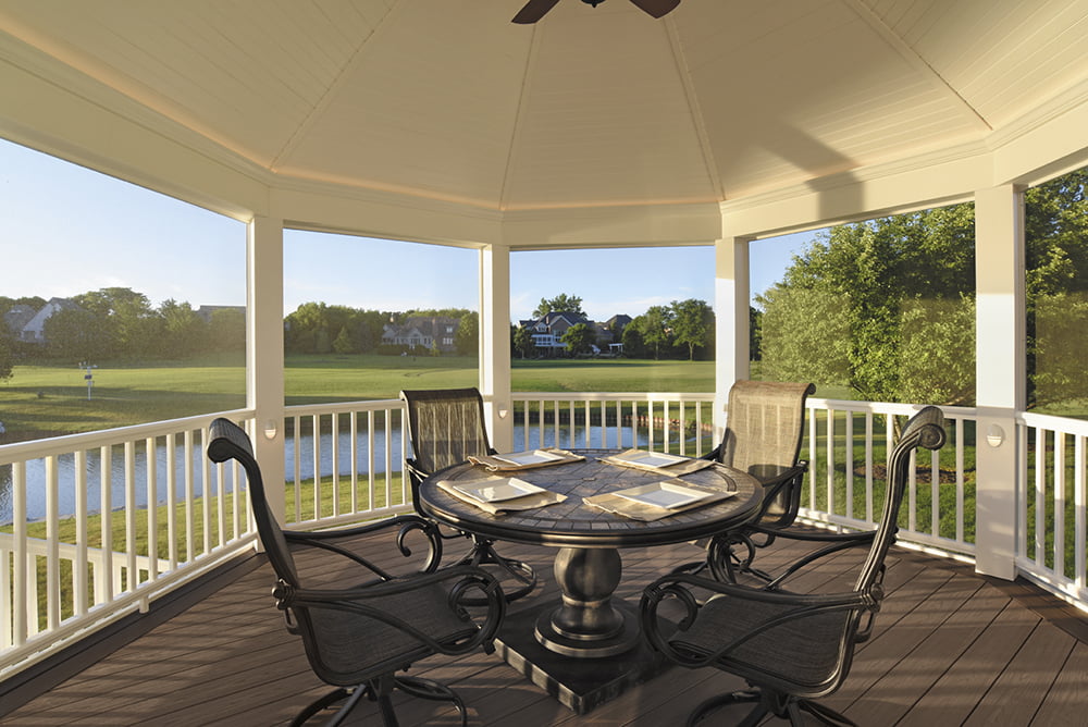 Azek trim on lakeside gazebo deck