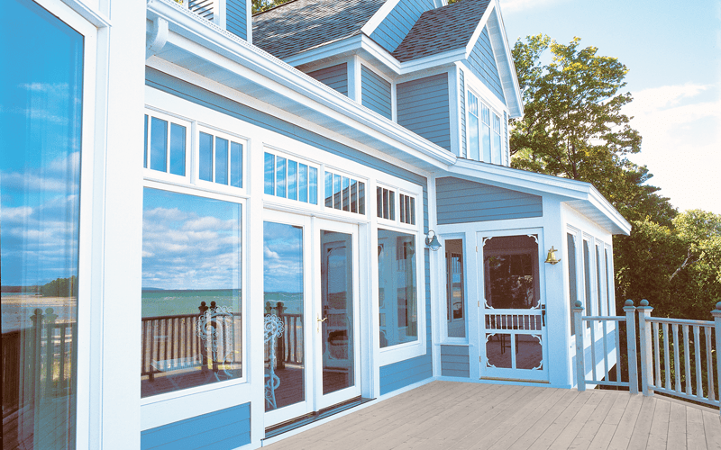 blue home exterior MiraTEC siding