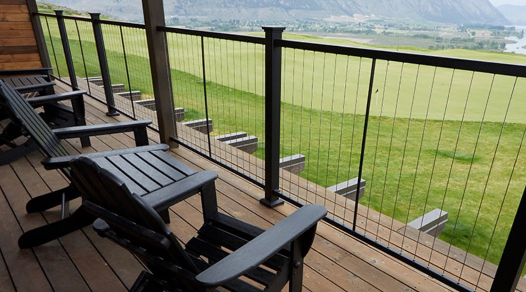 Fortress cable fencing overlooking mountains