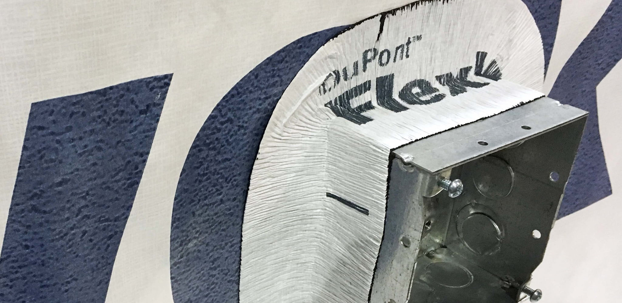 flex wrap around electrical hub tyvek