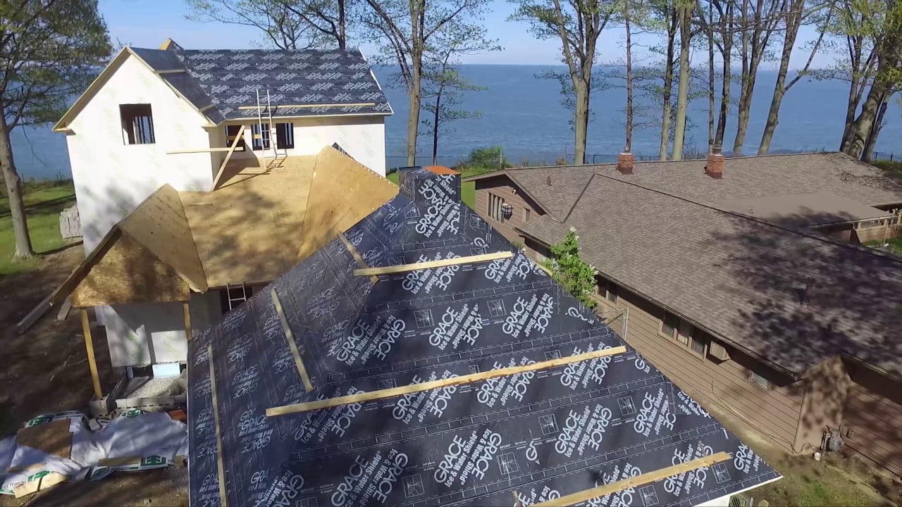 grace ice water shield on residential lakefront home roofs
