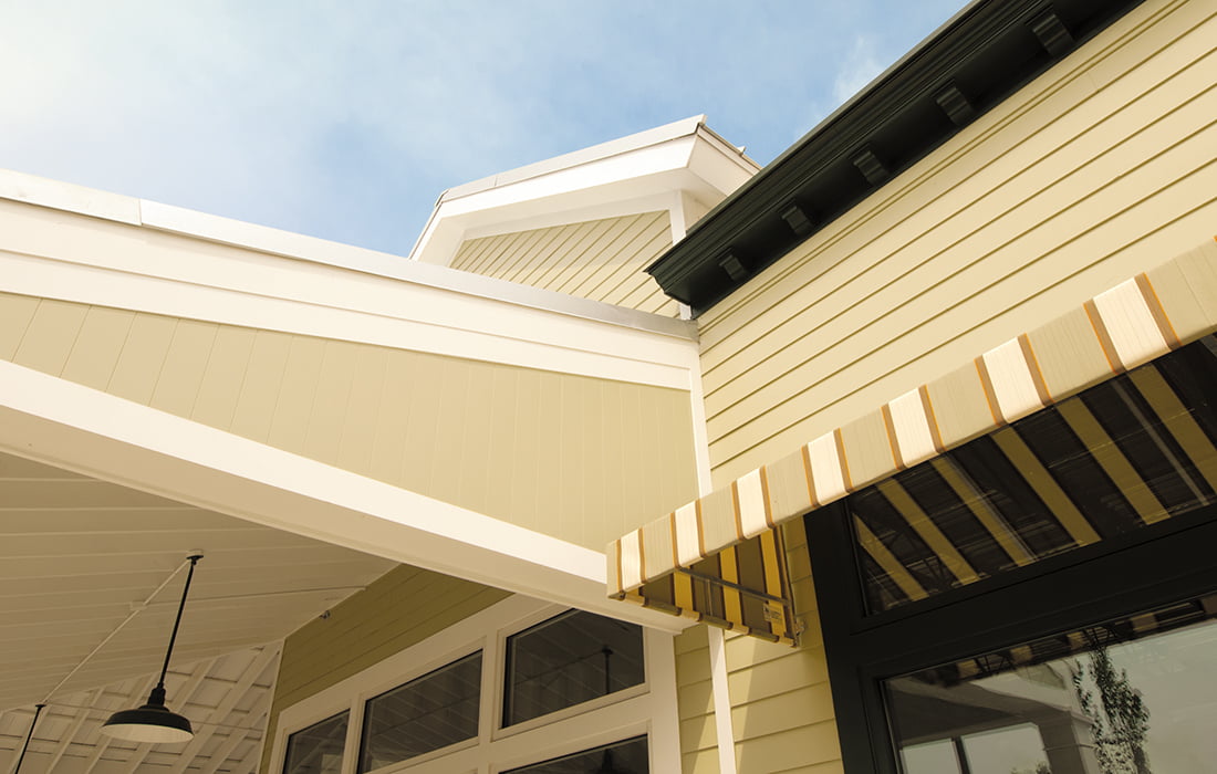 lp building panel siding closeup