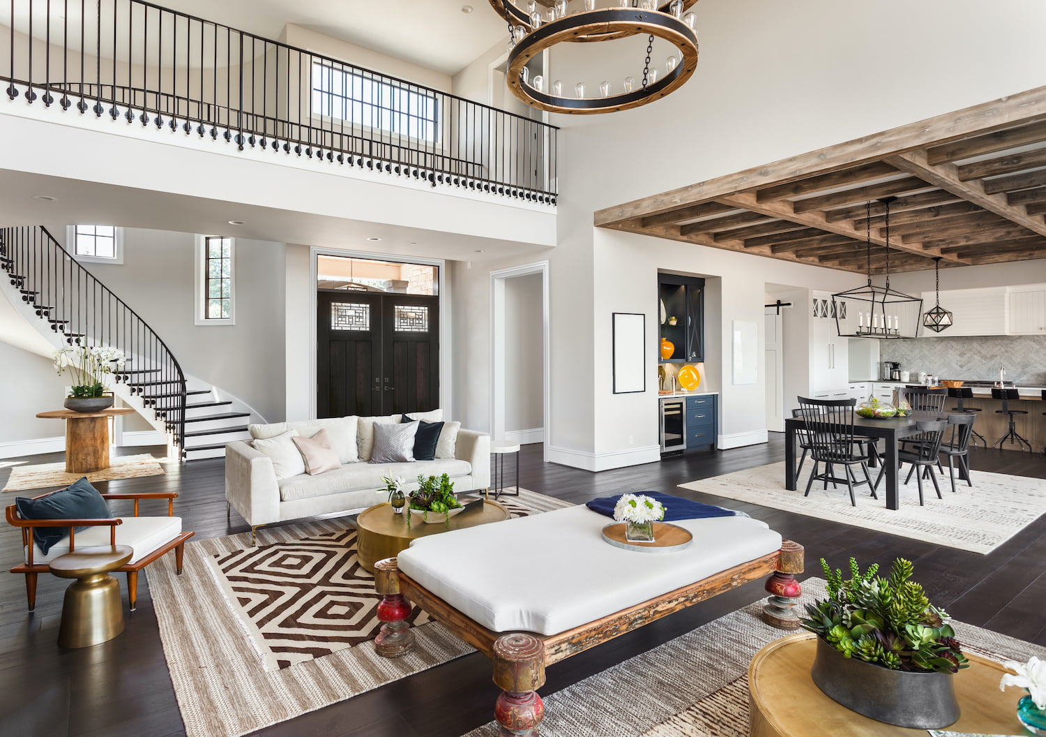 modern farmhouse dining and living room EL and EL Wood Products