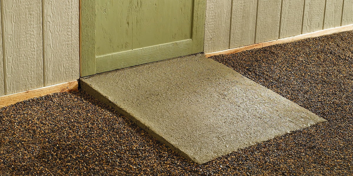 Quikrete laid on a door entry ramp