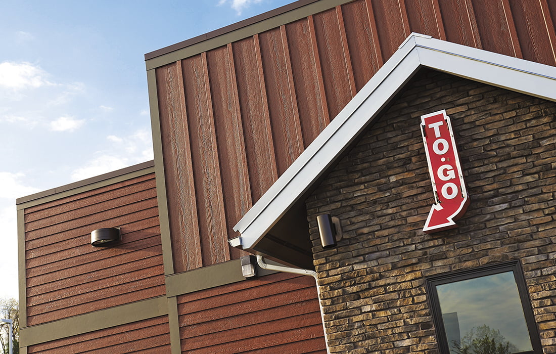 to go sign on building with LP Siding