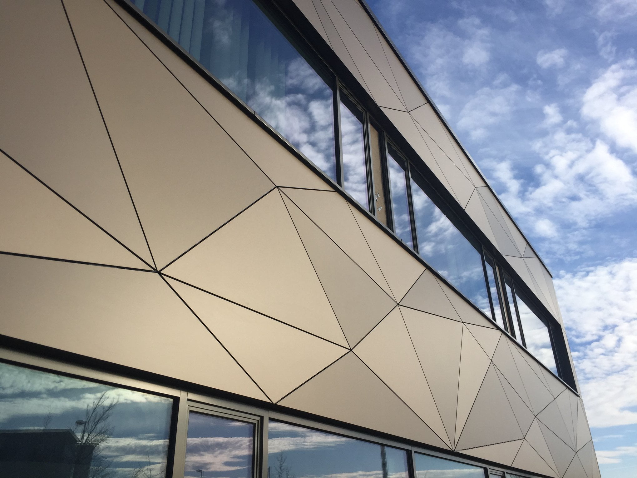 Trespa exterior panels on commercial building