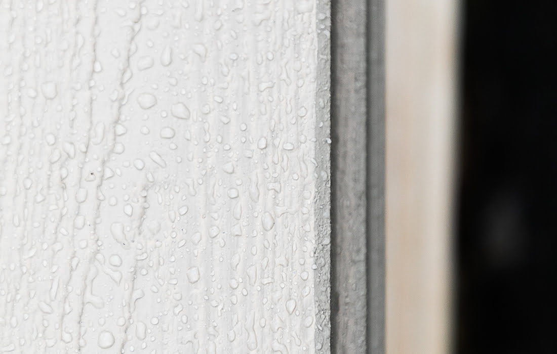 water drops on lp building siding