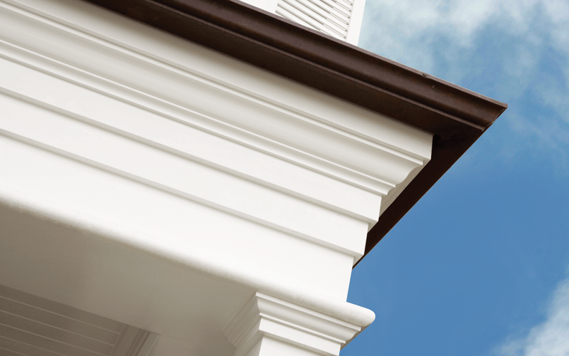 white exterior home moulding MiraTEC