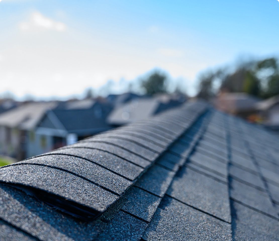 Closeup of Benjamin Obdyke ridge ventilation on roof
