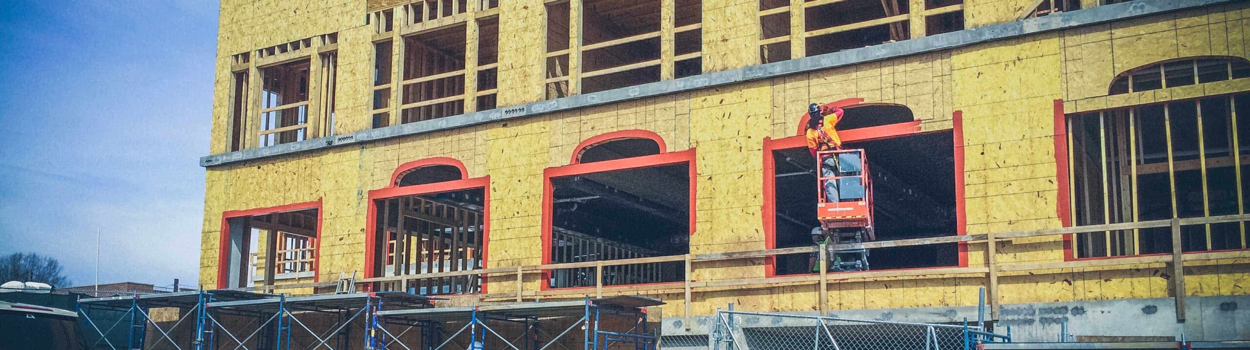 Prosoco Air Water Barriers rough openings on hotel construction