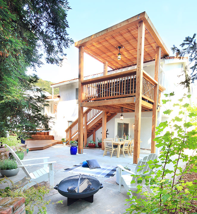 Humboldt Sawmill deck and staircase home addition