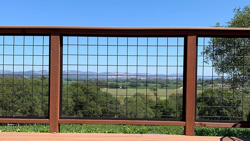 wild hog panels deck mountain view sunny