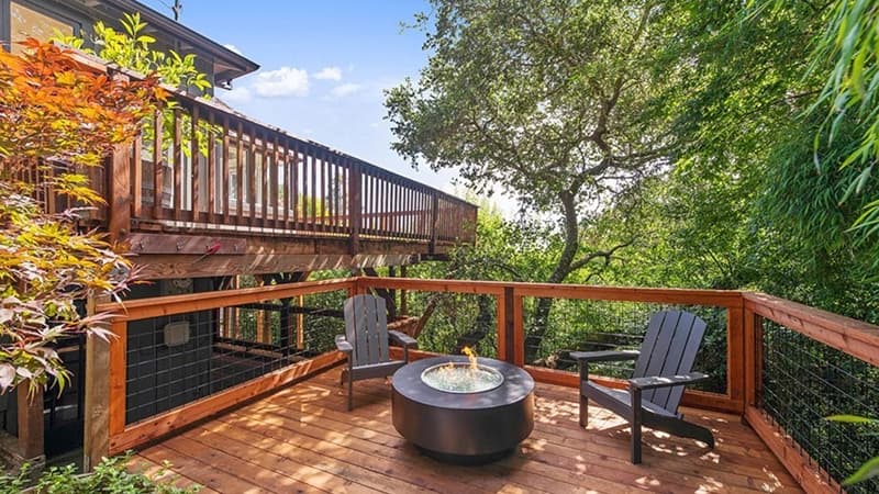 wild hog panels firepit deck