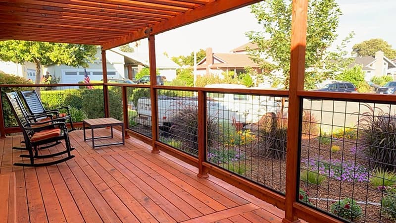 wild hog panels porch deck with pergola