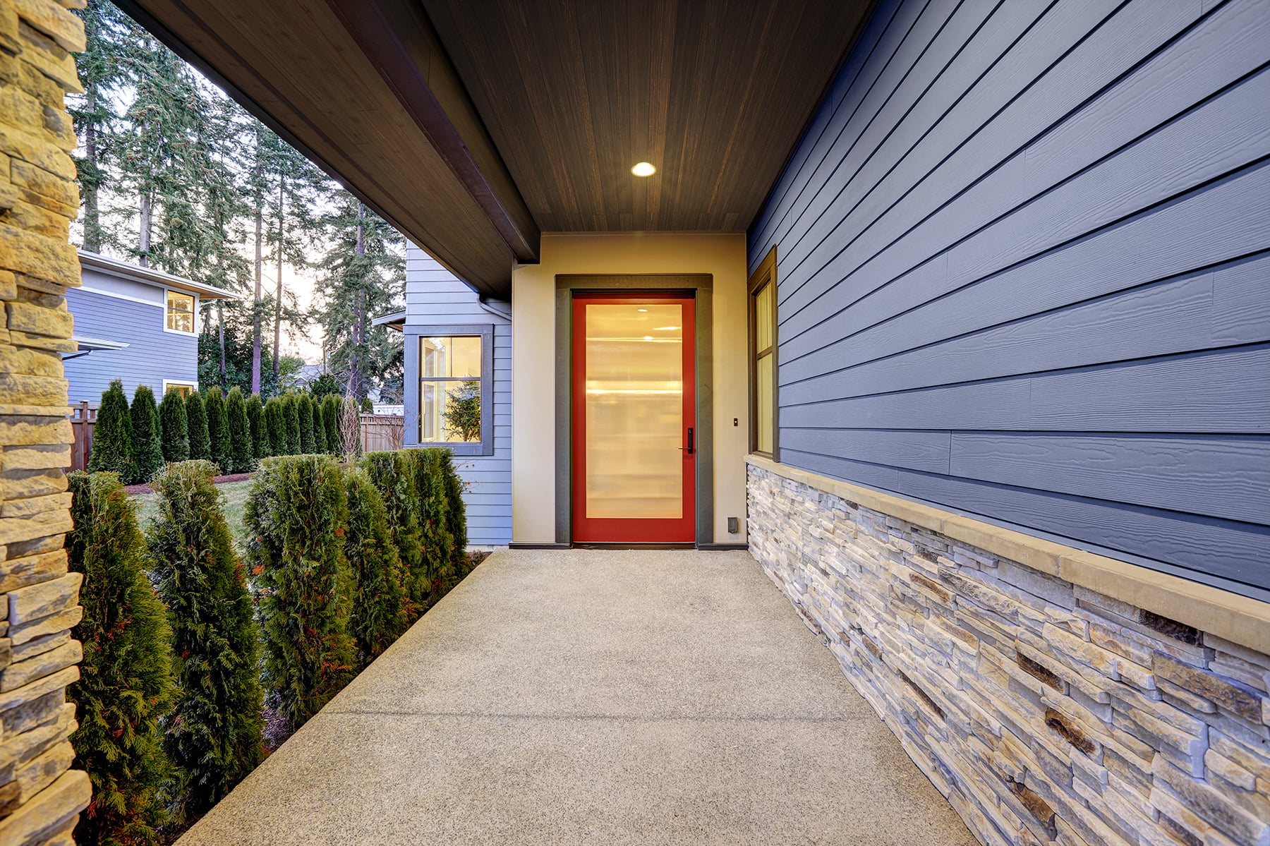 Moso Bamboo residential siding on home entry