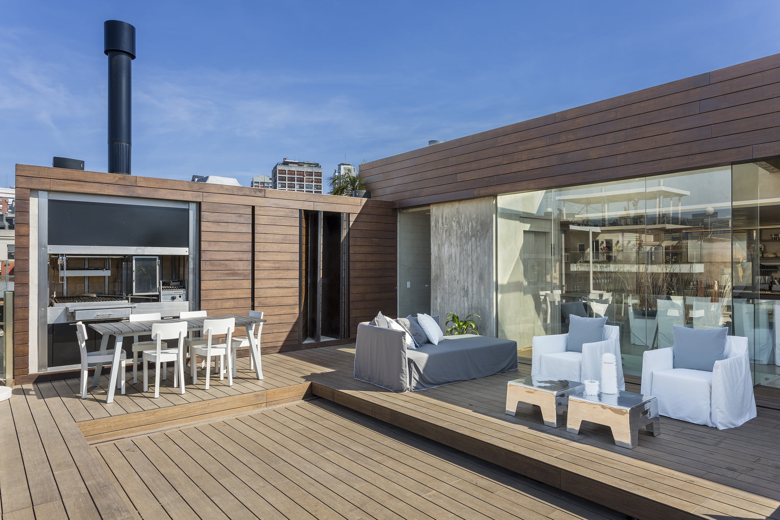 Moso Bamboo rooftop deck on beachside condo