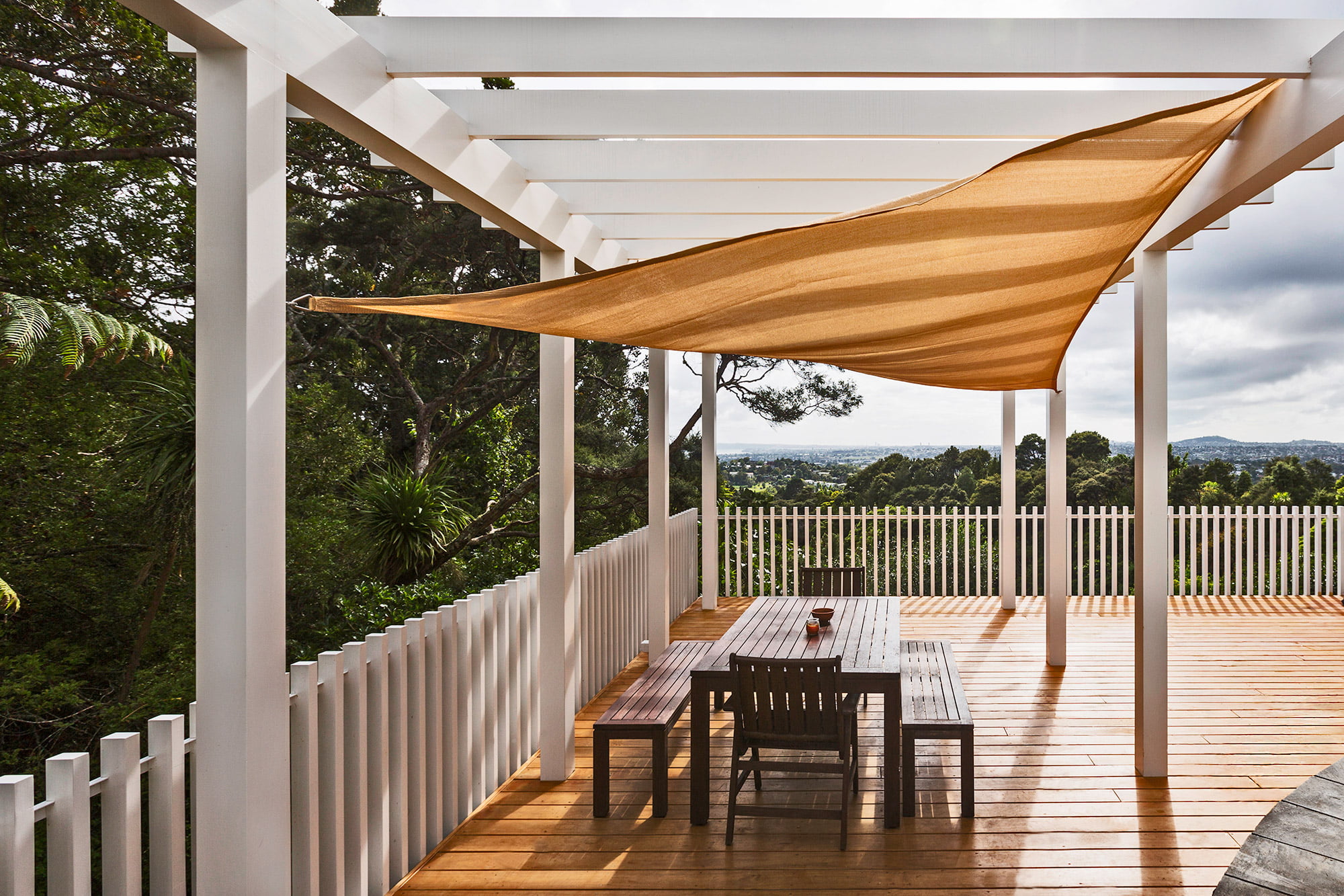 Tru-Pine deck pergola with shade