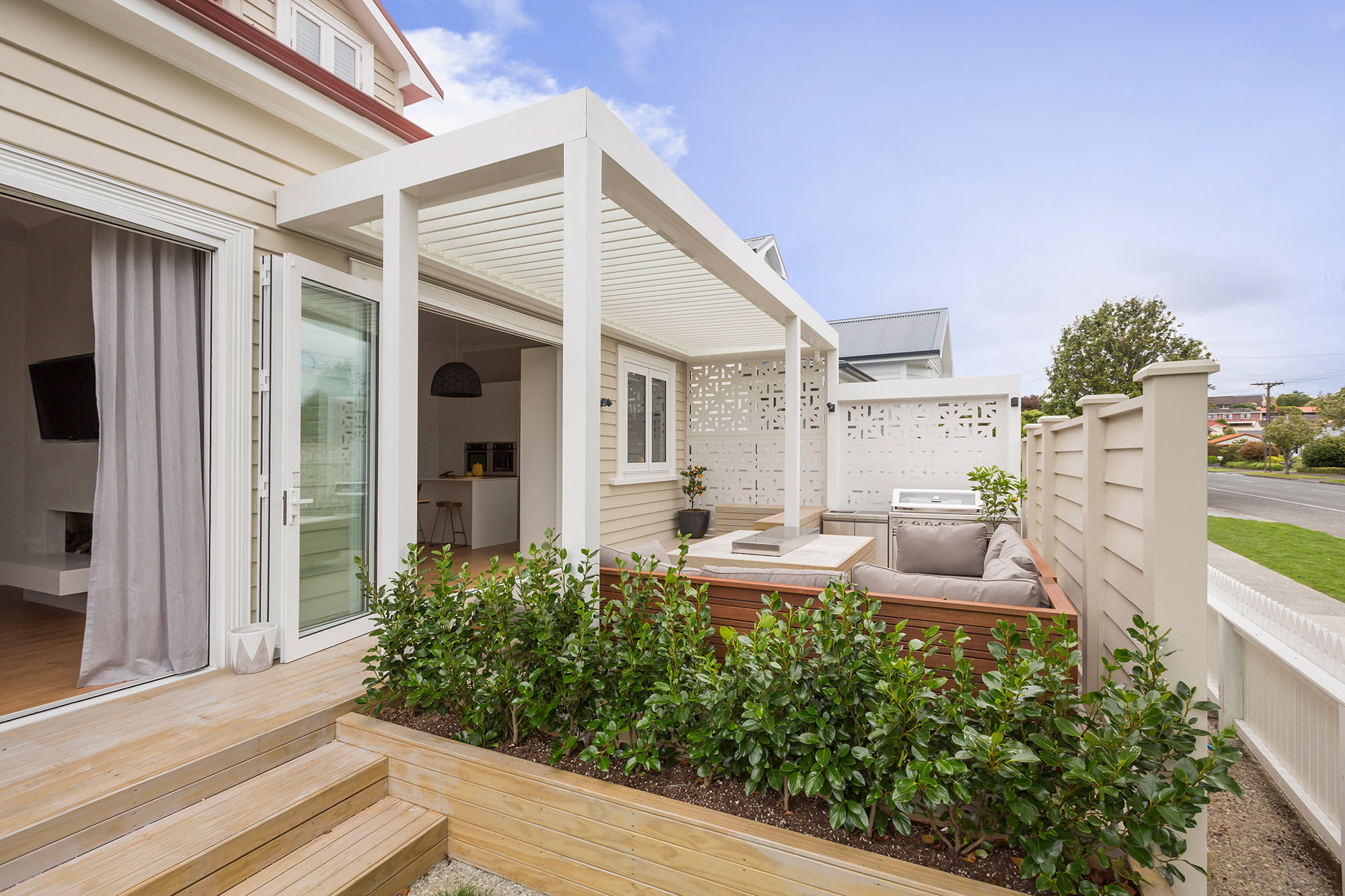 Tru-Pine private pergola patio seating