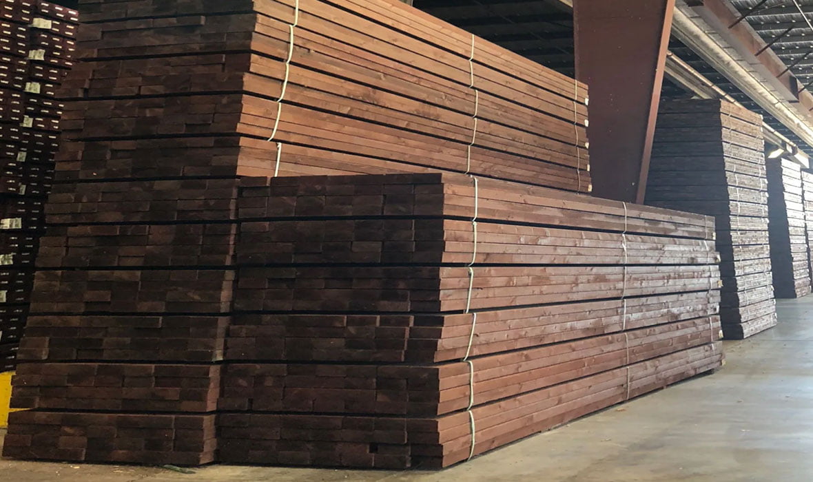 Stack of NatureWood treated lumber
