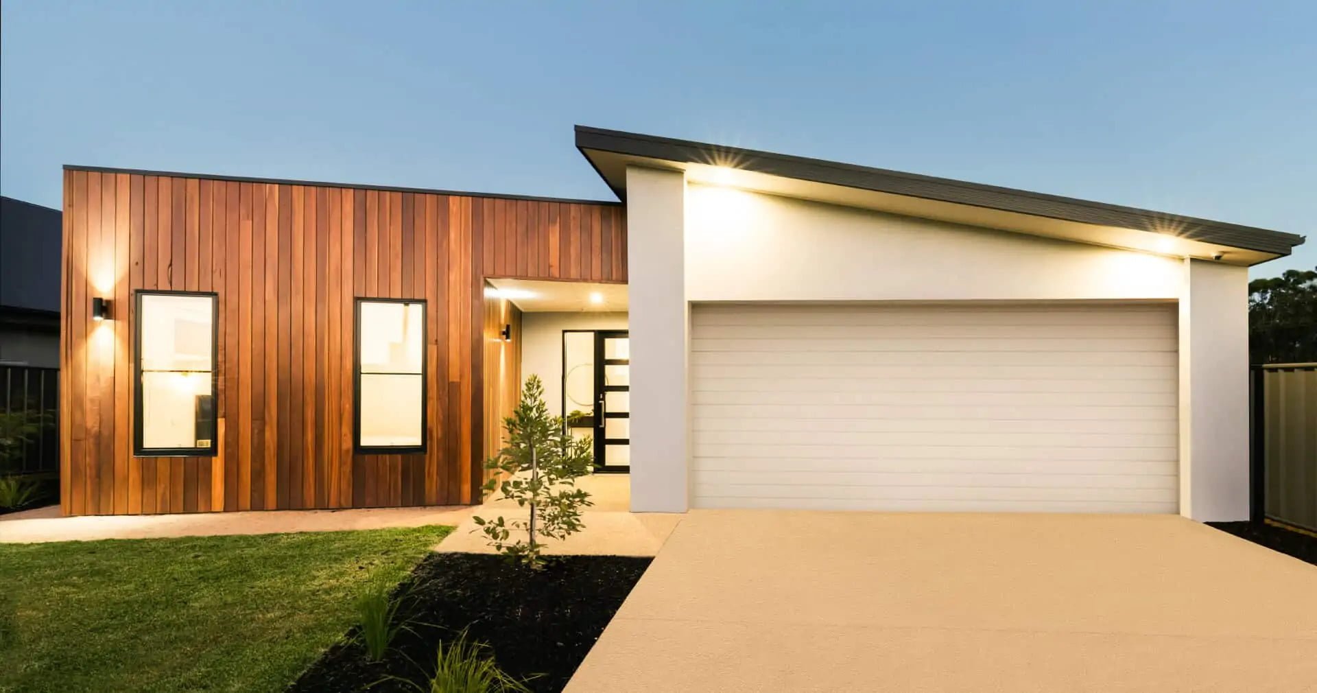 Modern Mill acre paneling in white garage door