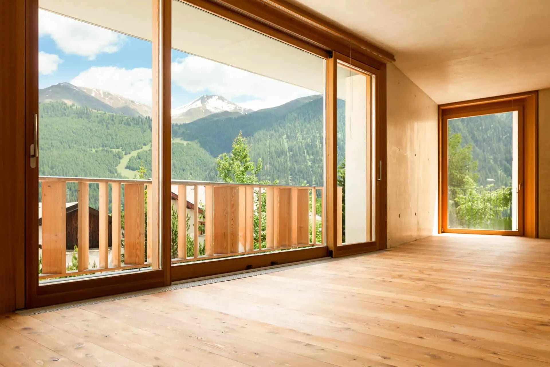 Modern Mill acre floor-to-ceiling windows with mountain view