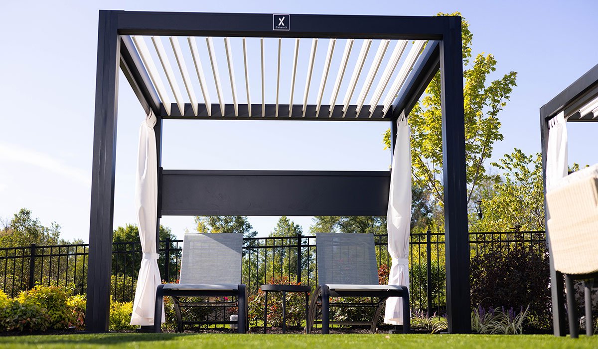 Black StruXure CabanaX in Amber, PA backyard