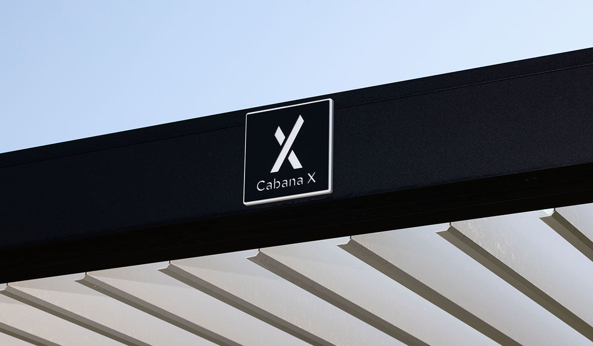 Closeup of StruXure CabanaX logo