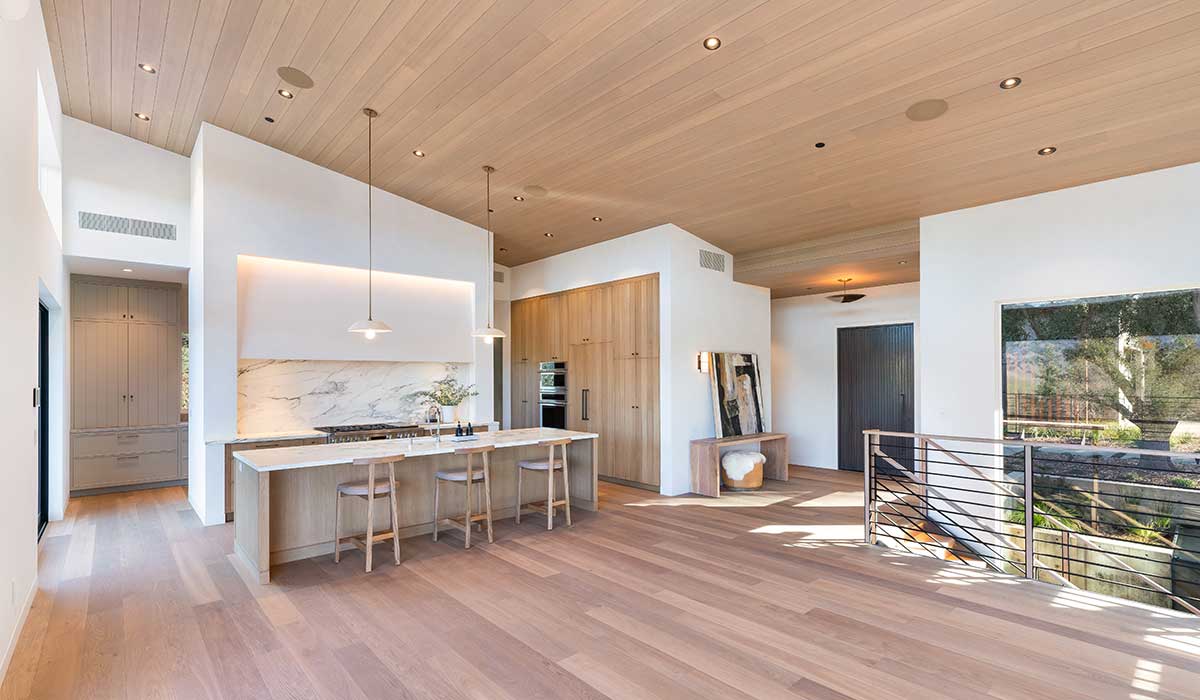 Mataverde SaferWood fire retardant treated Hemlock ceiling and soffits used indoors