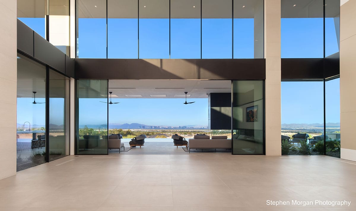 Fleetwood Windows and Doors Edge Collection Multislide pocket doors in a commercial space