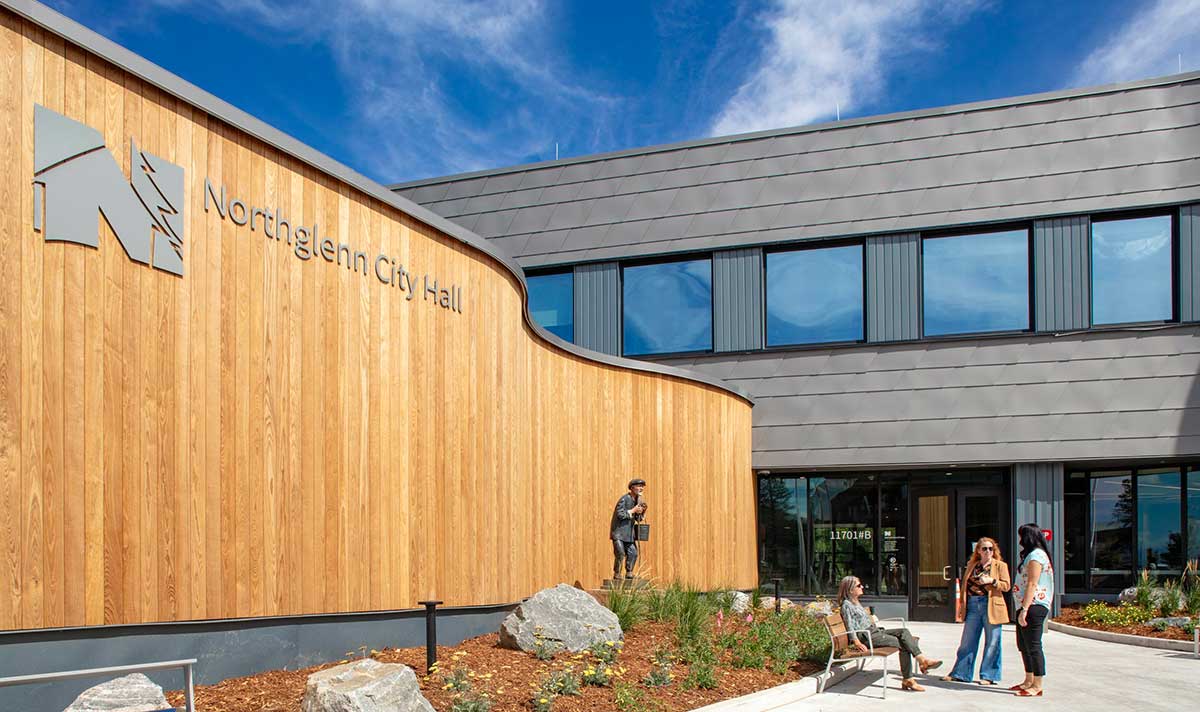 Arbor Wood Co cladding on Northglenn City Hall entrance