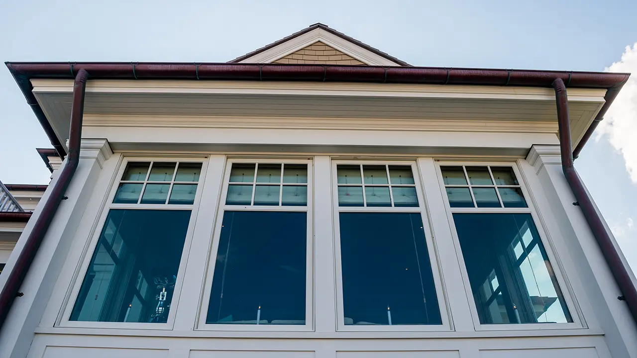AZEK Exteriors white trim moulding on home exterior windows