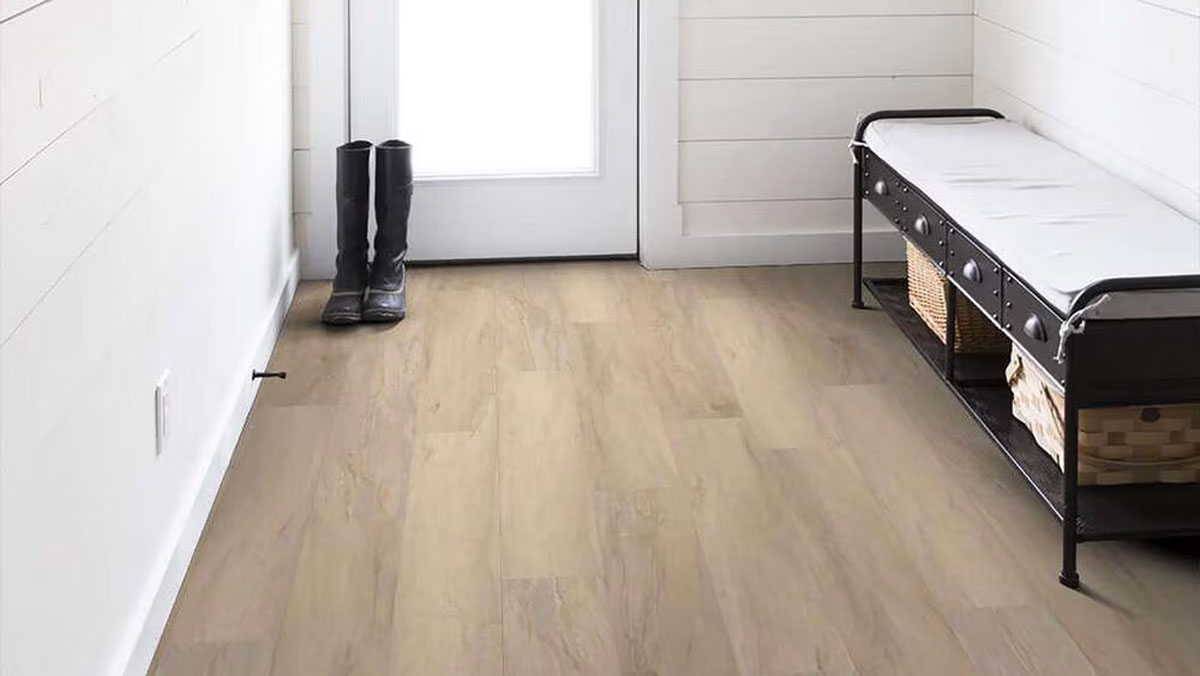 EnduraPlus luxury vinyl in Spalted Maple in a home entryway